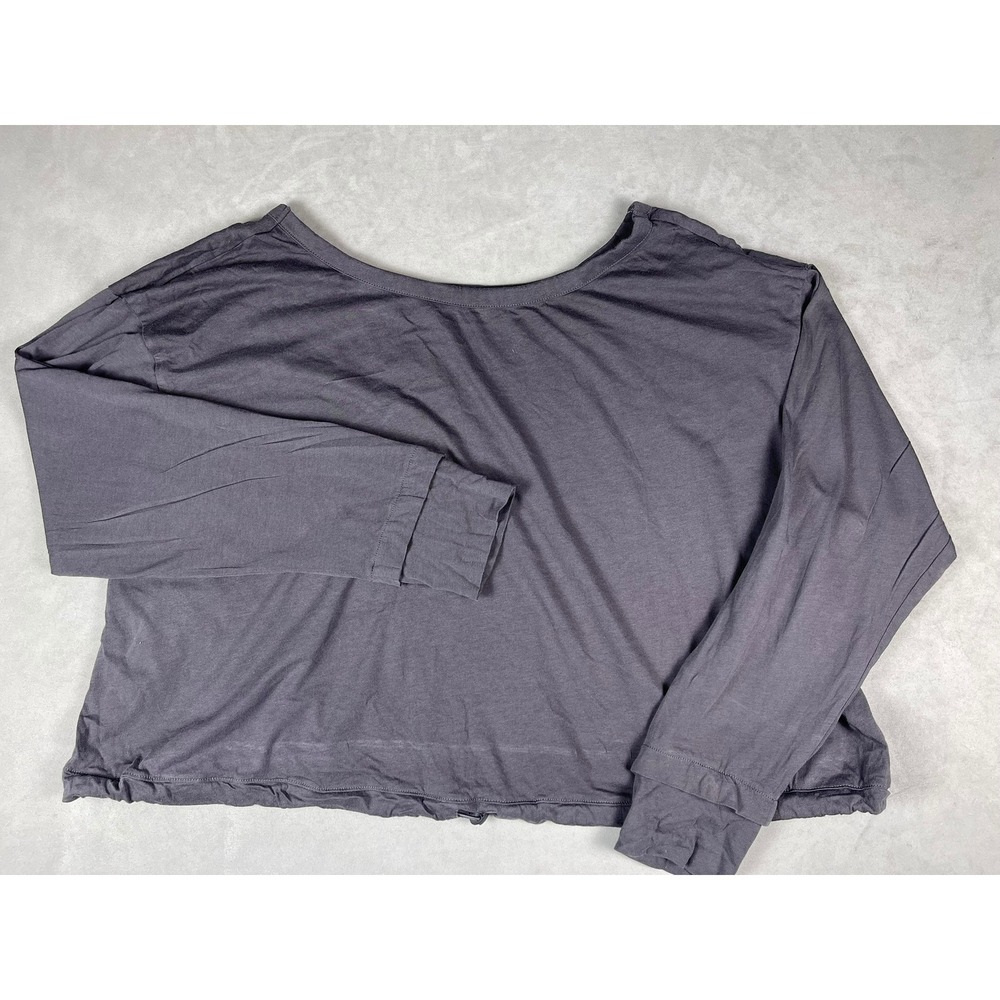 FLX‎ Urban Commuter Charcoal Gray Long Sleeve Scoop Neck Top Plus Size 1X